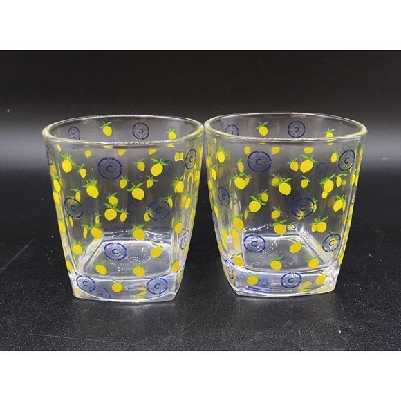 Vintage Ciroc & Yellow Lemon Lowball Glasses 3" LOT 2 - Picture 6 of 8